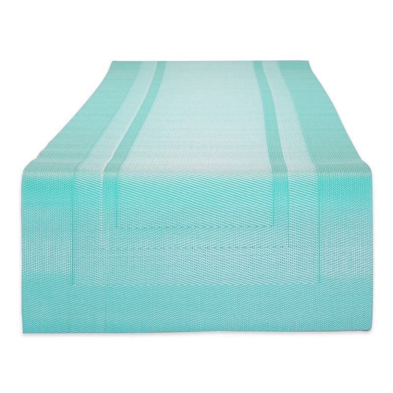 ديزاين إمبورتس مفرش طاولة مزدوج الإطار من DII Aqua PVC مقاس 14×72 - Image 1